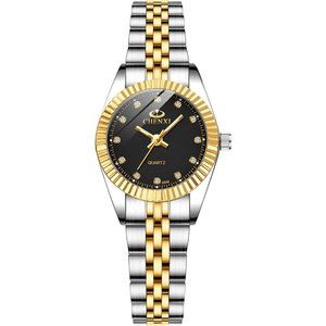 Womens Watch Stainless Steel Bracelets for Women Analog Wrist Watch- GoldBlack
